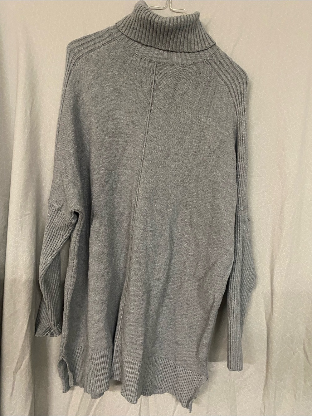 Time and Tru Light Gray Ribbed Turtleneck Sweater